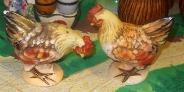 Vintage Lefton Thanksgiving Roster Chickens Salt Shaker