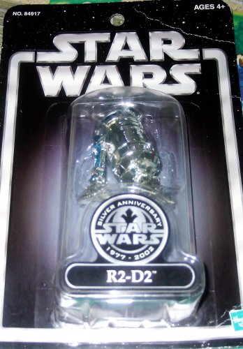 STAR WARS 2002 25TH ANNIVERSARY TOYS R US EXCLUSIVE SILVER R2-D2 FIGURE
