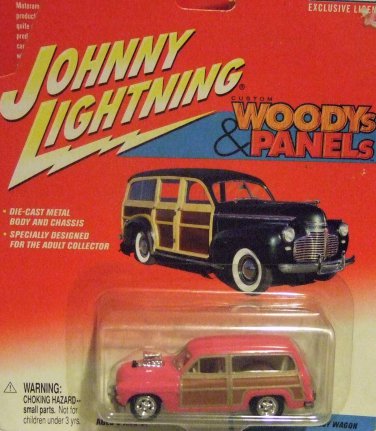 Johnny Lightning Custom Woodys & Panels Pink 1950 '50 Mercury Woody Wagon