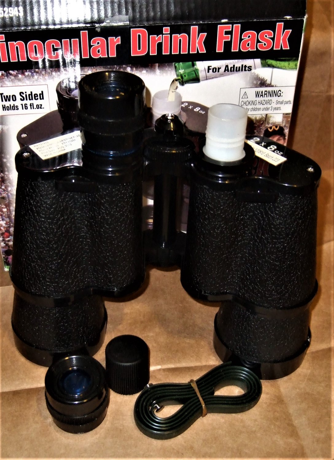 Binocular Drink Flask Two Sided Holds 16 oz Hidden Secret Liquor