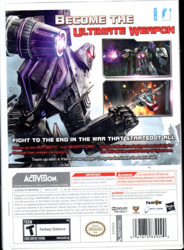 Transformer Cybertron Adventure WII Game
