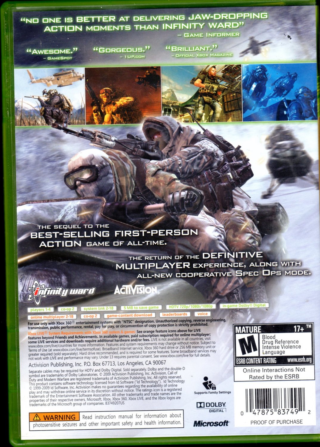 Call Of Duty Modern Warfare 2 Xbox 360 8352