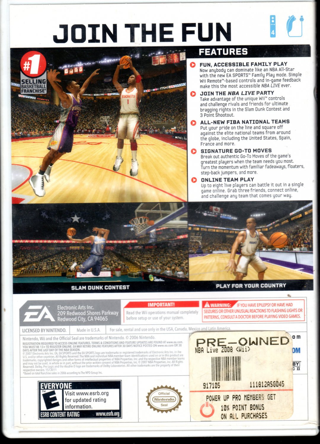 EA Sports NBA Live 08 ( Wii Game)