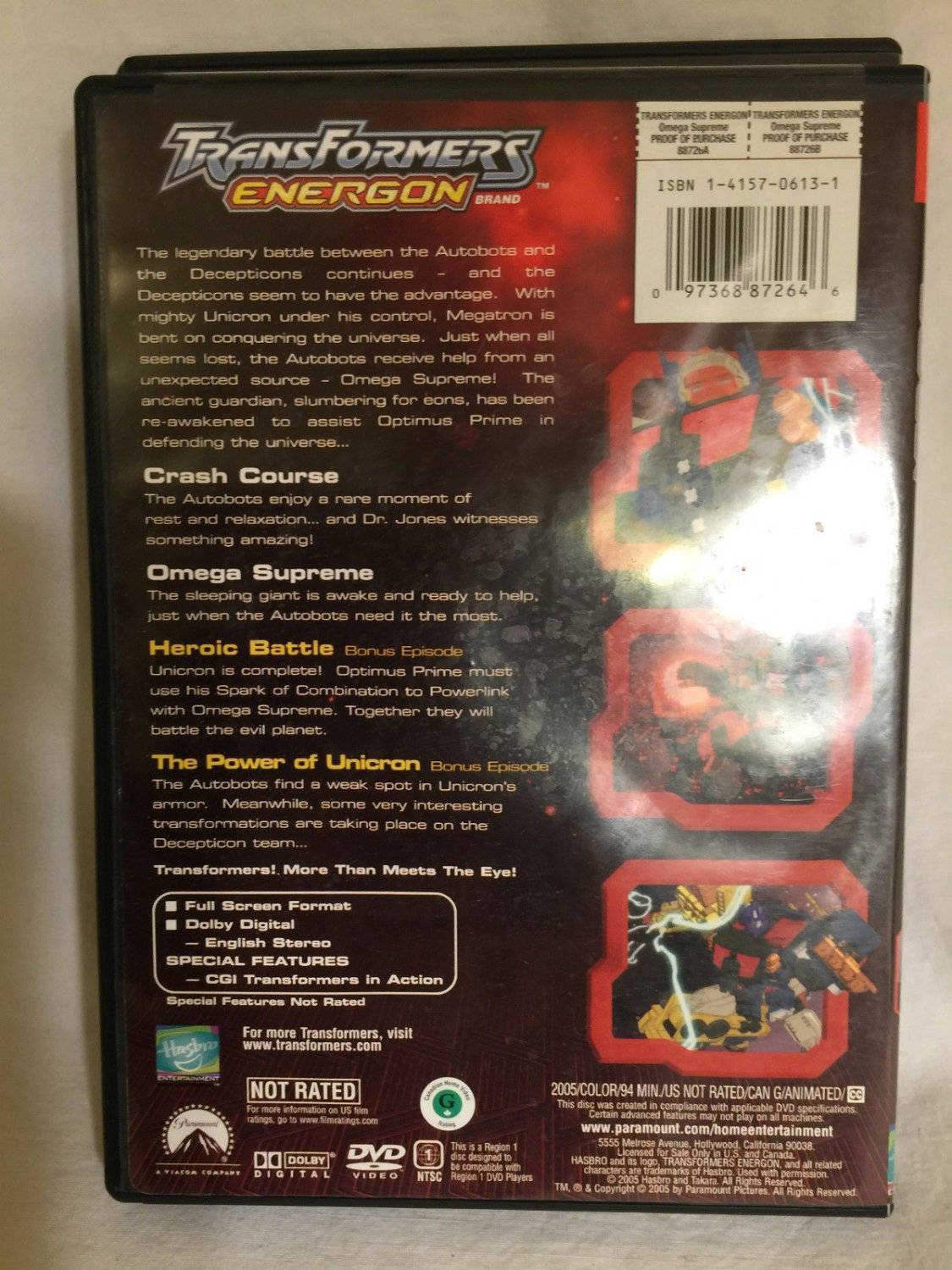 Transformer Energon Omega Supreme DVD