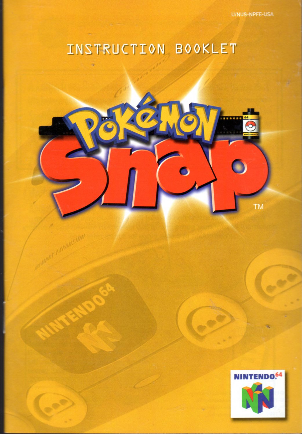 Pokemon Snap Nintendo 64 Game Instructional Booklet ONLY