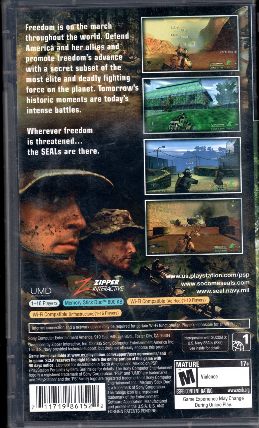 Socom U.S. Navy Seals Sony PSP Game