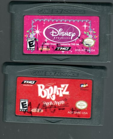Disney Princess & Bratz Rock Angel Gameboy Advance Games
