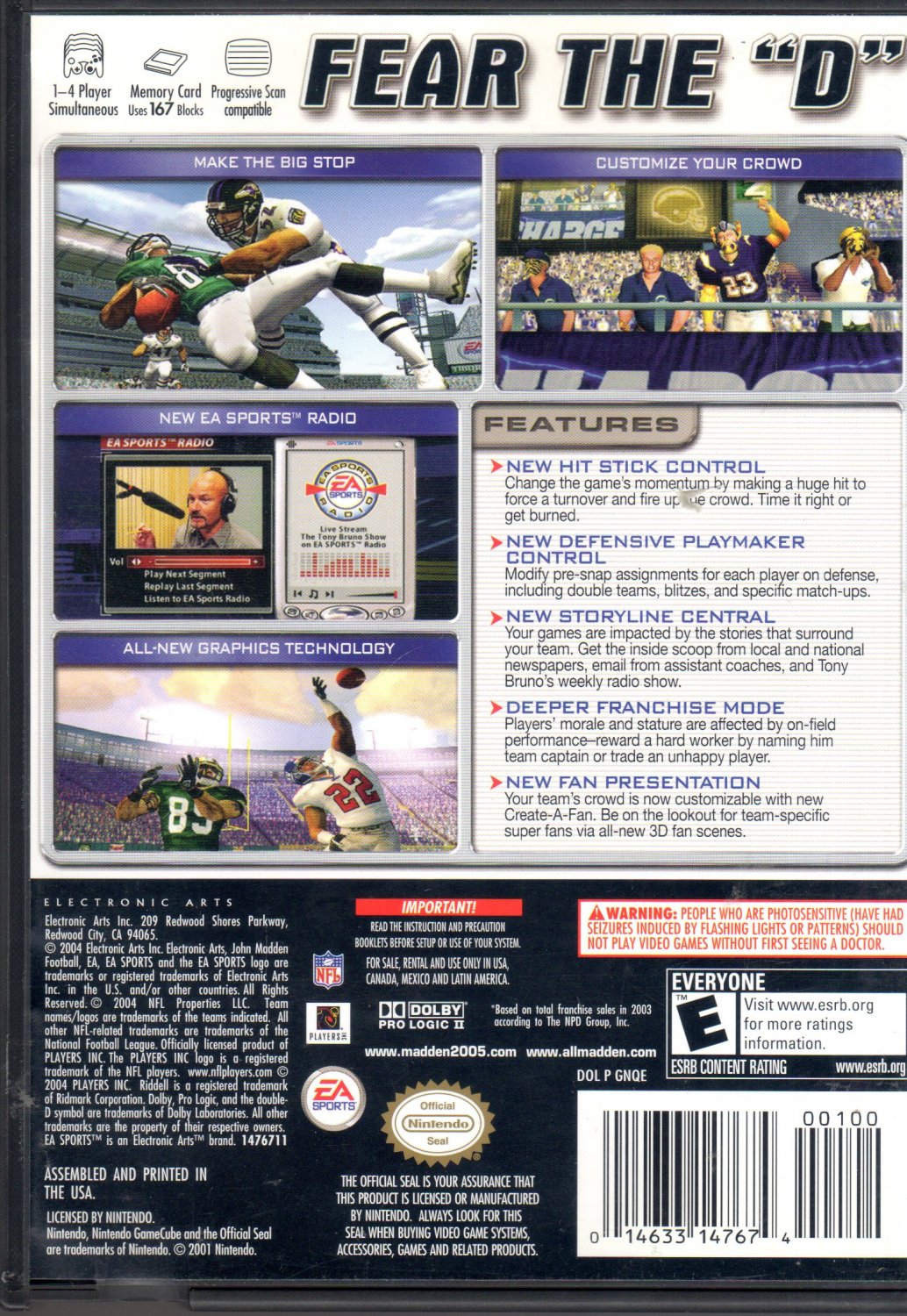 Ea Sports Madden 2005 Gamecube Game