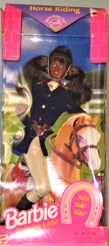 barbie doll riding a horse