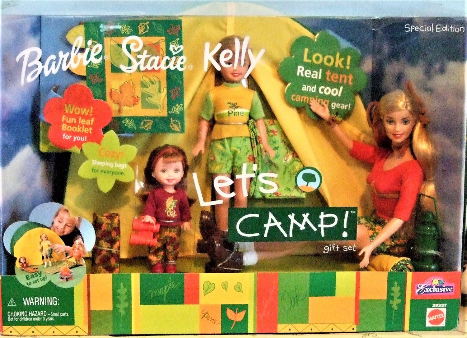 Barbie Doll LET'S CAMP BARBIE STACIE & KELLY GIFT SET TOYS R US EXCLUSIVE *NEW*