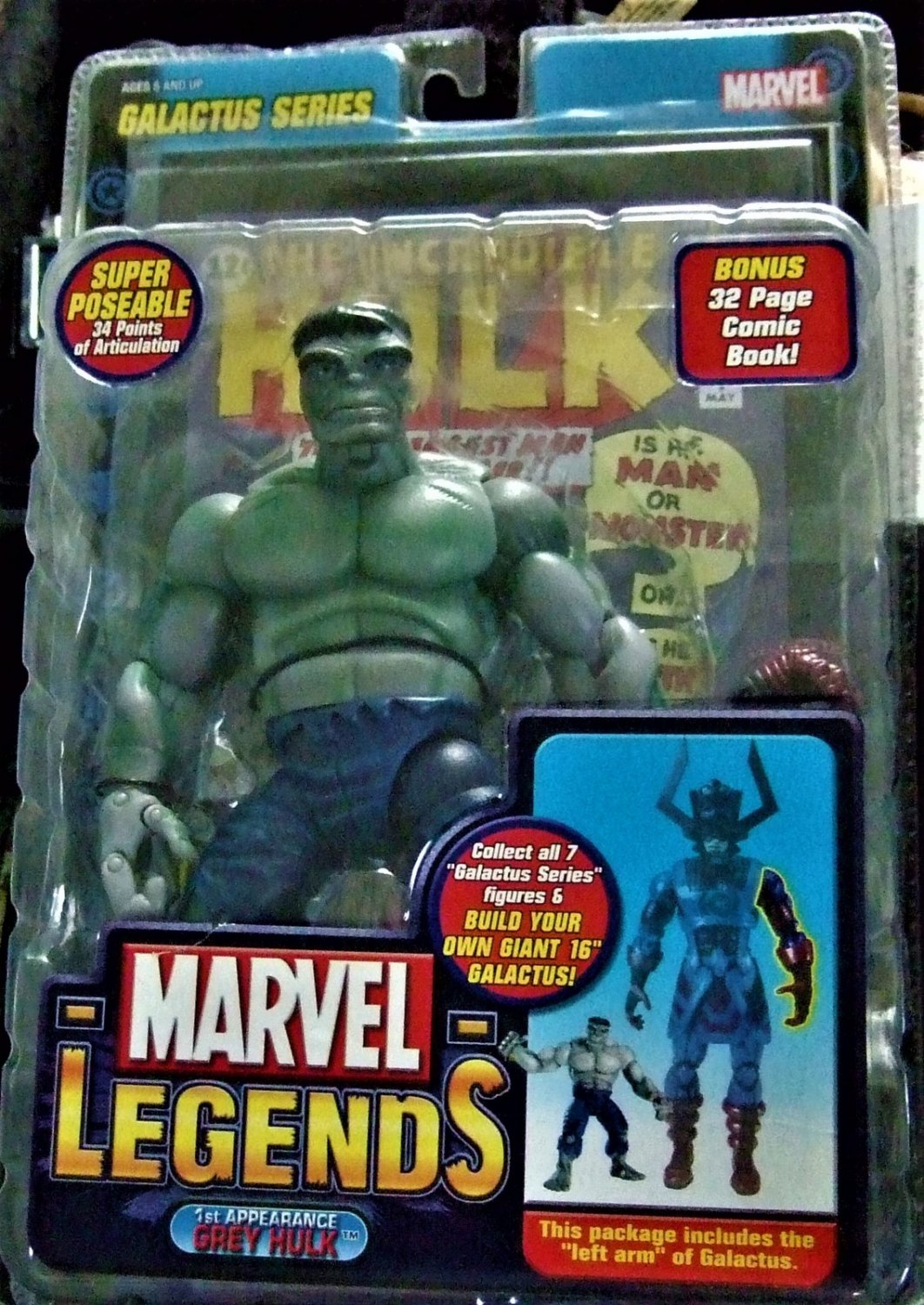 Hulk - Marvel Legends Galactus Series 1st Appearance Grey Hulk Action Figure