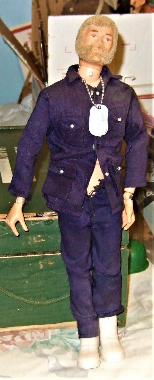 G I JOE Fuzzy  Blond Hair Beard Scar (vintage)