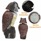 Motorized Rotating Head Outdoor Owl Natural Enemy Decoy Resin Scarecrow Yard