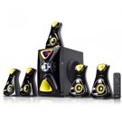 beFree Sound 5.1 Channel Surround Sound Bluetooth Speaker System- Yellow