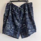 OP Mens Swim Shorts Navy Blue Palm Tree Design Lined size 3XL OP Mens Swim Shorts Navy Blue Palm Tree Design Lined size 3XL