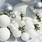 101 Silver White Balloon Decor Set