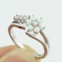 Luxury White Flower Opal Silver Ring Size 5 6 7 8 8.5 9