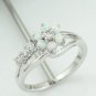 Luxury White Flower Opal Silver Ring Size 5 6 7 8 8.5 9