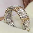 Unique Design 2016 10KT White&Yellow Gold Filled Women Engagement Wedding Band Ring Sz 5-10