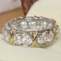 Unique Design 2016 10KT White&Yellow Gold Filled Women Engagement Wedding Band Ring Sz 5-10