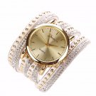 8 Colors luxury Casual Women's Watches PU Leather Crystal Rivet Bracelet Watch