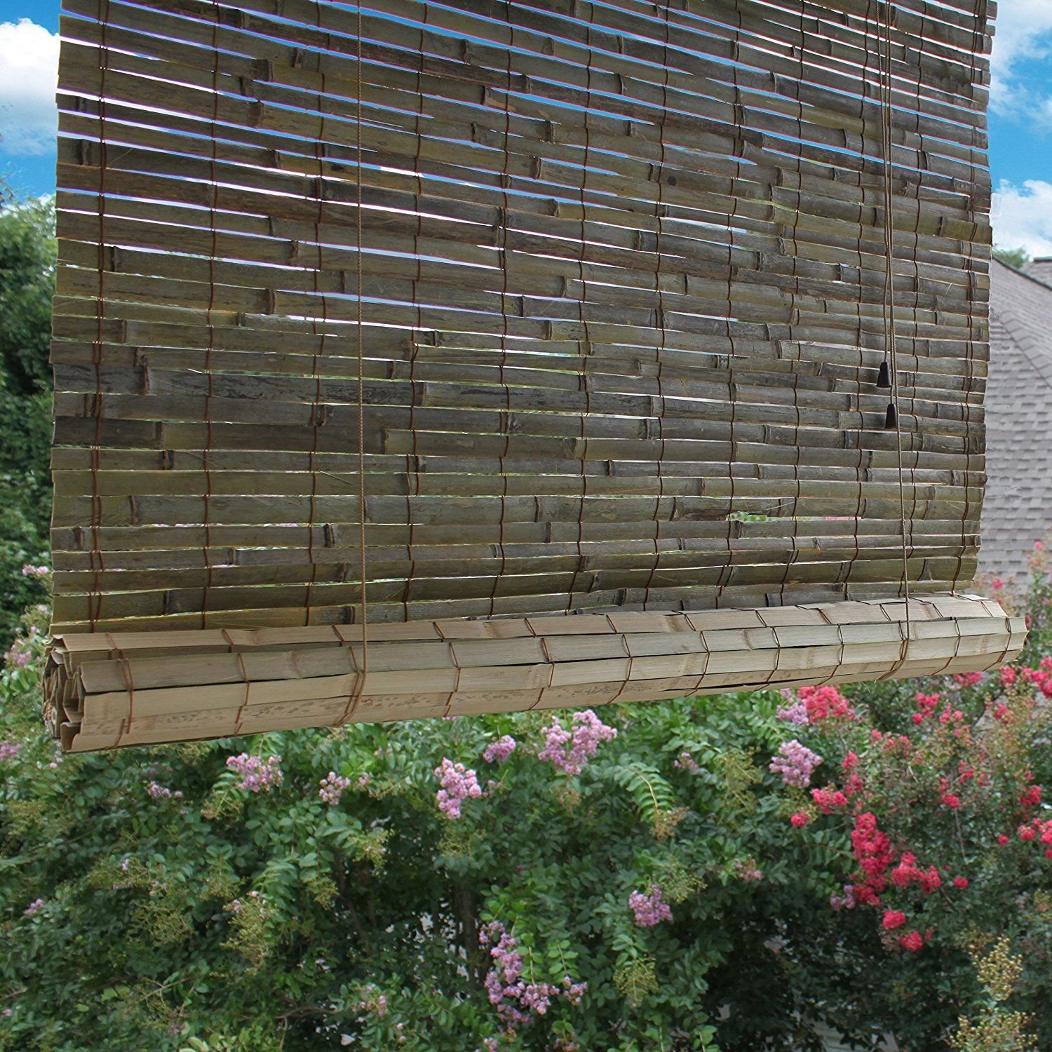 Bamboo Blind RollUp Roller 36" x 72" Radiance Laguna Rustic Natural