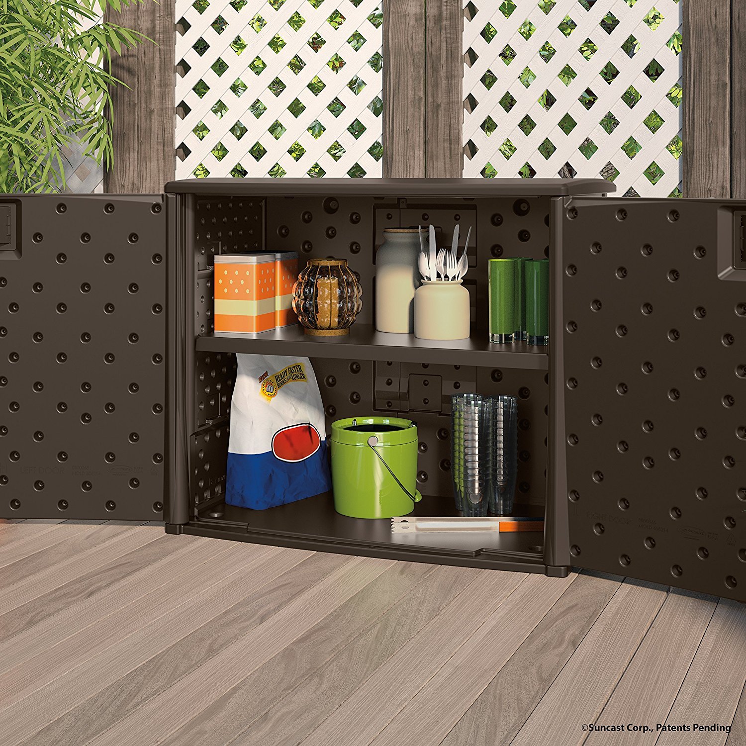 40Inch Outdoor Resin Wicker Storage Brown