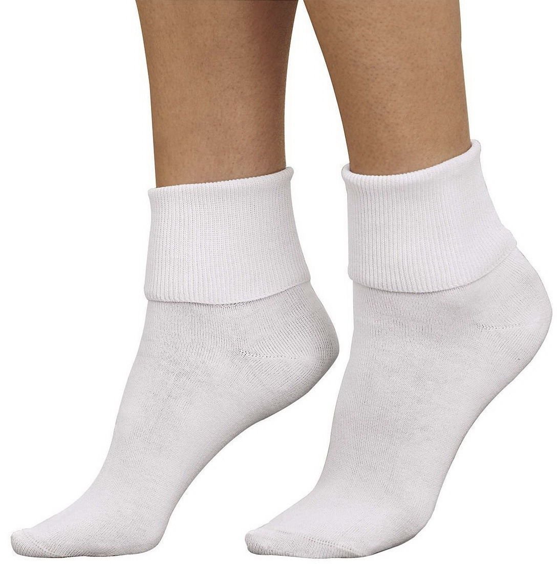 Women's 100% Cotton Ankle Socks - Size 10 - White - 3 Pack