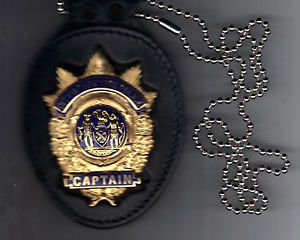 NYPD-Style Captain Badge Cut-Out Neck Hanger/Belt Clip Combo (Badge Not Included