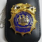 NYPD-Assistant Chief-Style Cut-Out Shield & ID Neck Holder (Badge Not Included)