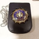NYPD-Lieutenant-Style Cut-Out Shield & ID Neck Holder w/chain Badge Not Included