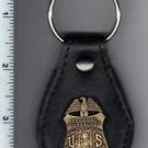 Leather Key Fob with an antique FBI Mini Badge inside (was sold at Quantico)