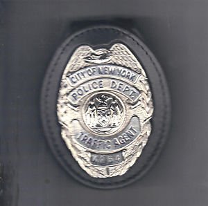 NYPD-Style Traffic Agent Teardrop Badge Cut-Out Belt Clip (Badge Not Included)