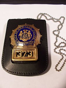 NYPD-Style Detective Shield/ID Neck Hanger with Chain - (Badge Not Included)