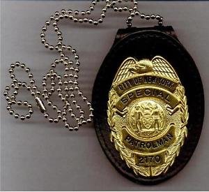 NYPD-Style School Safety Teardrop Badge Cut-Out Neck Hanger (Badge Not Included)
