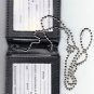 Dual ID Window Leather Neck Hanger with beaded chain