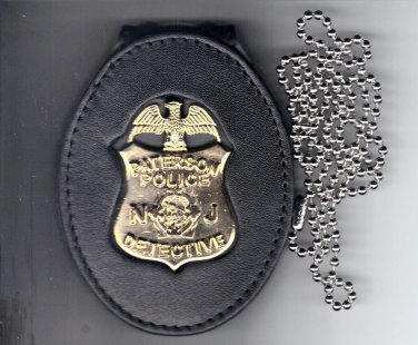 Paterson Police (NJ) New Detective Badge Large Neck Hanger w/chain (No ...