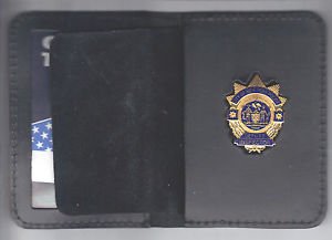 NYPD-Style-Deputy Inspector Plain Mini Badge Wallet (mini Badge Included)