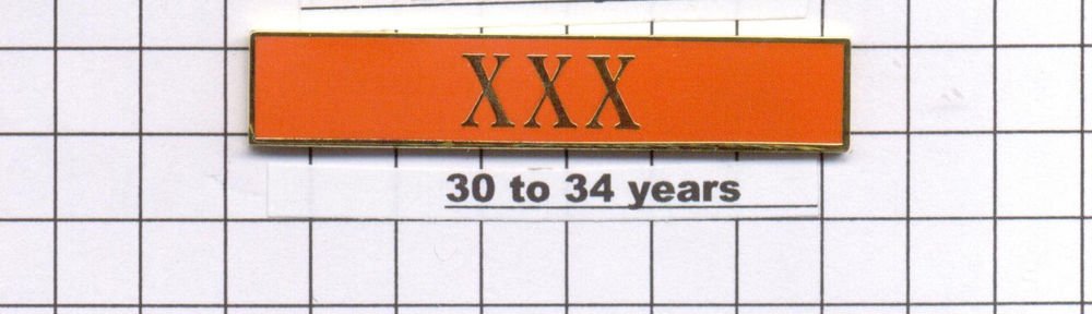 Corrections Dept 30-34 Year Longevity Bar (XXX) Citation Bar - pin back - Orange
