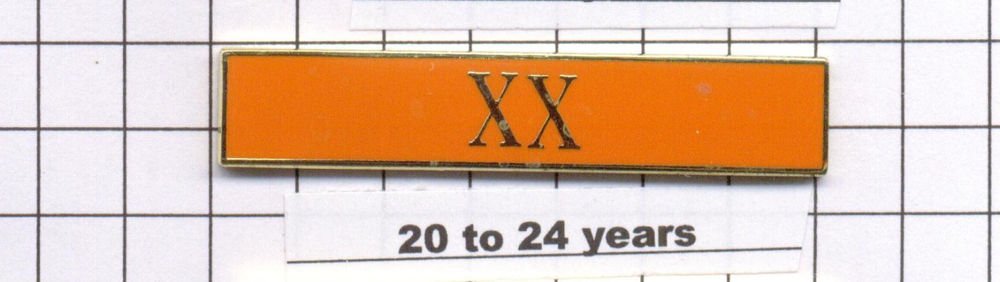 Sheriff's Dept 20-24 Year Longevity Bar (XX) Citation Bar - pin back - Orange