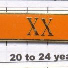 Sheriff's Dept 20-24 Year Longevity Bar (XX) Citation Bar - pin back - Orange