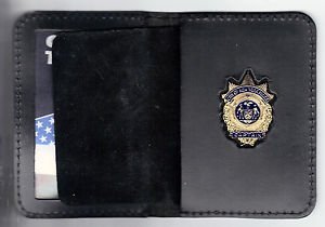NYPD-Style-Captain Plain Mini Badge Wallet (mini Badge Included) slightly warped
