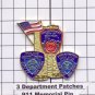 World Trade Center Memorial 3-Department Patch Pin