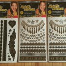 (Lot of 5 Sheets) Metallic Jewelry Tattoos