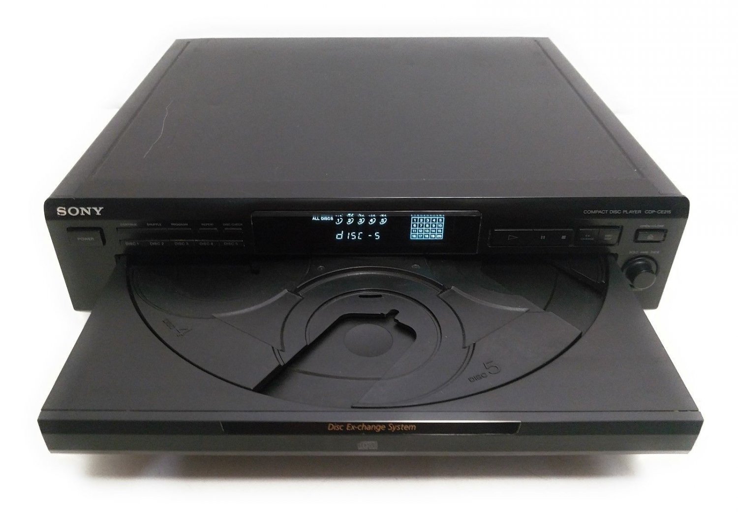 Sony CDP-CE215 Compact Disc Multi Player Changer 5 CD Player Black Fully Tested!