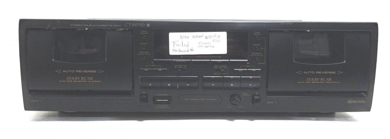 PIONEER Stereo CT-W770 Double Tape Deck CASSETTE For Parts