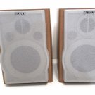 Sony Pair of Smaller Bookshelf Speakers - Model # SS-CEP707 Wood Silver