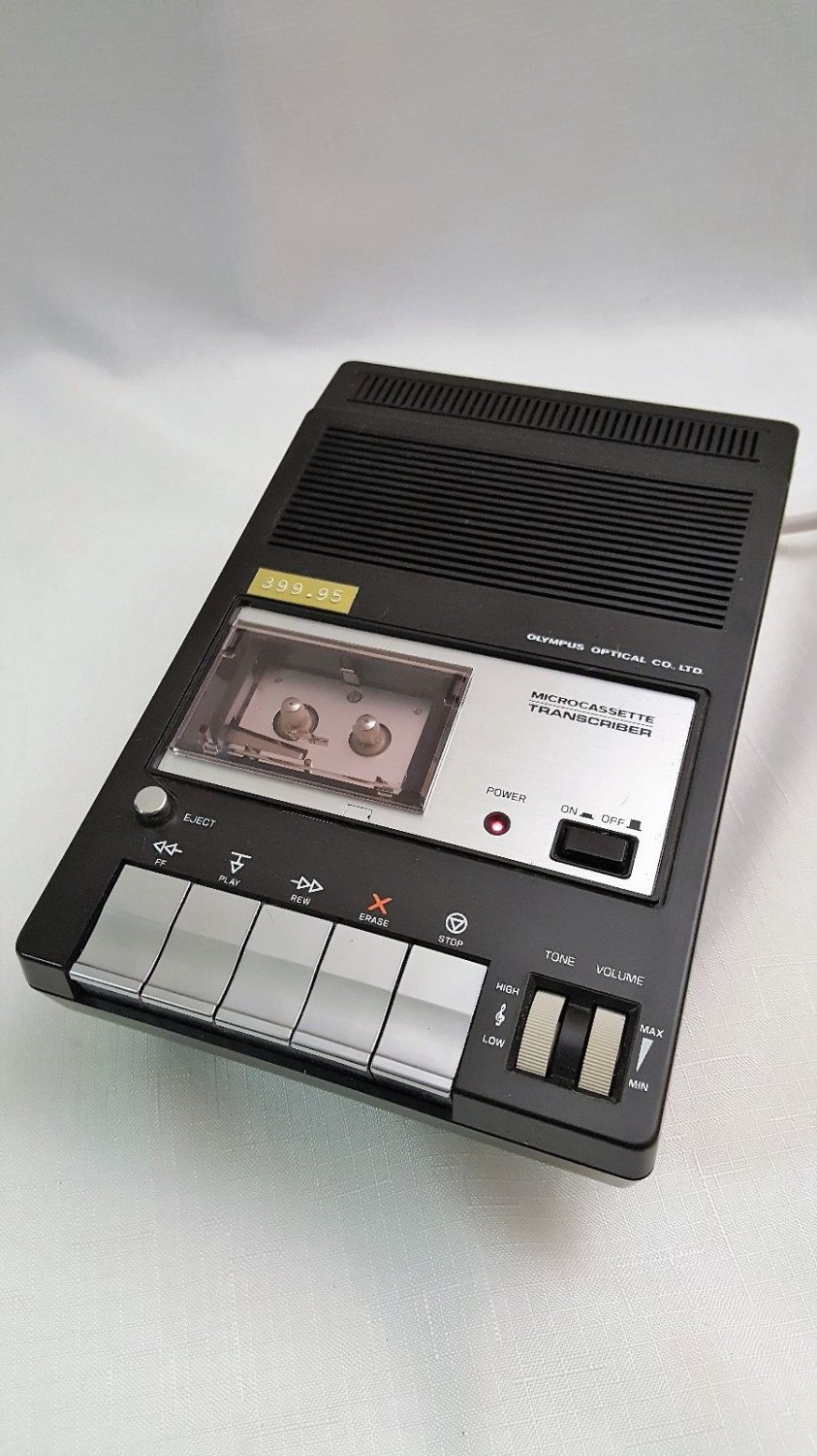 Vintage Olympus Optical T500 Microcassette Transcriber - Please Read