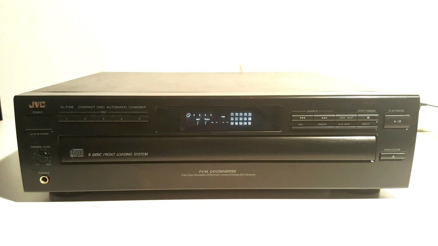 JVC XL-F108 Automatic 5-Disc CD Player Changer Compact Disc For Parts or Repair