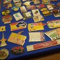 Assorted 1980 & 1984 Olympic Enamel Pin Collection With Oak Glass Display Lot